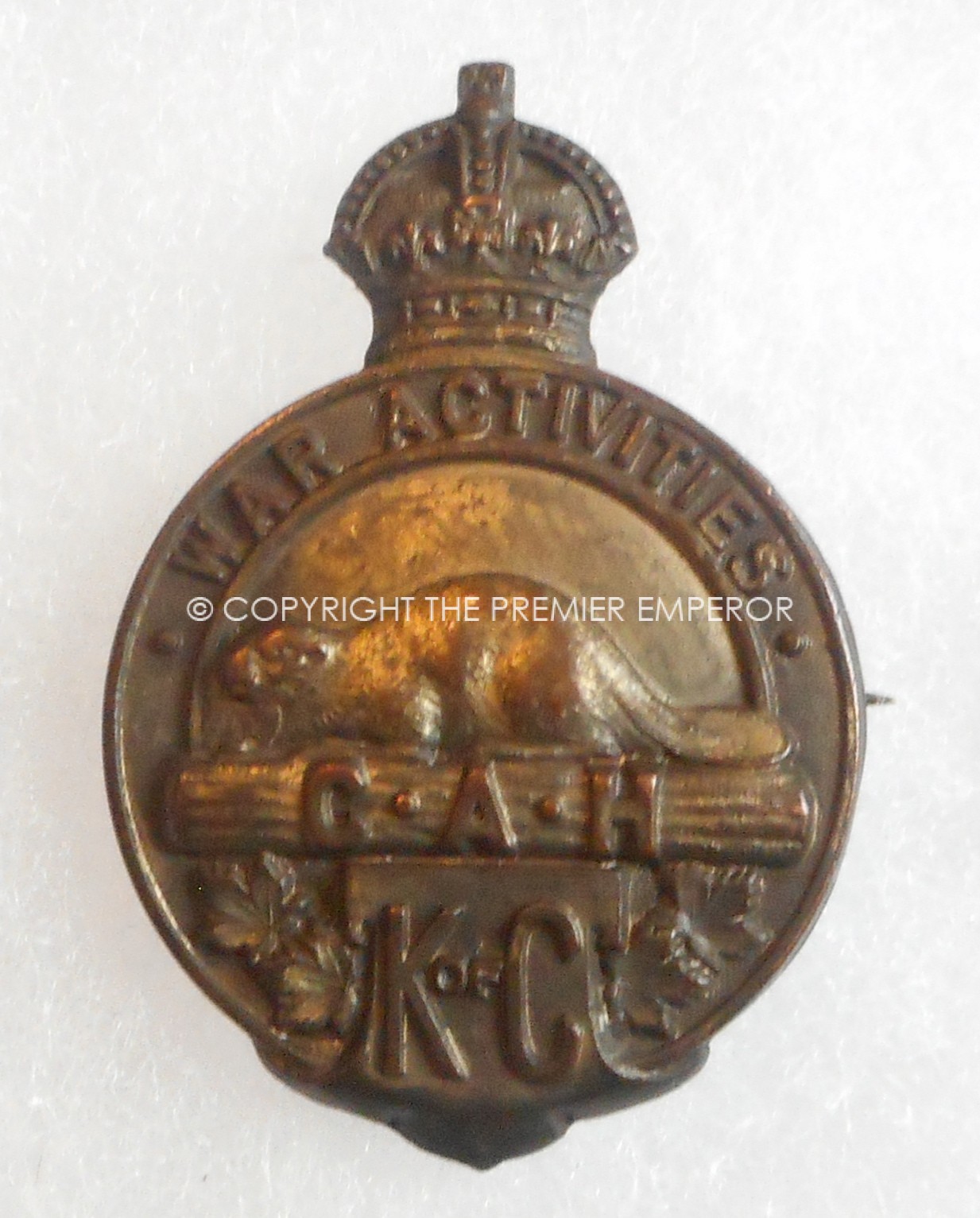 C.E.F.Knights of Columbus Army Huts cap badge 1914/18