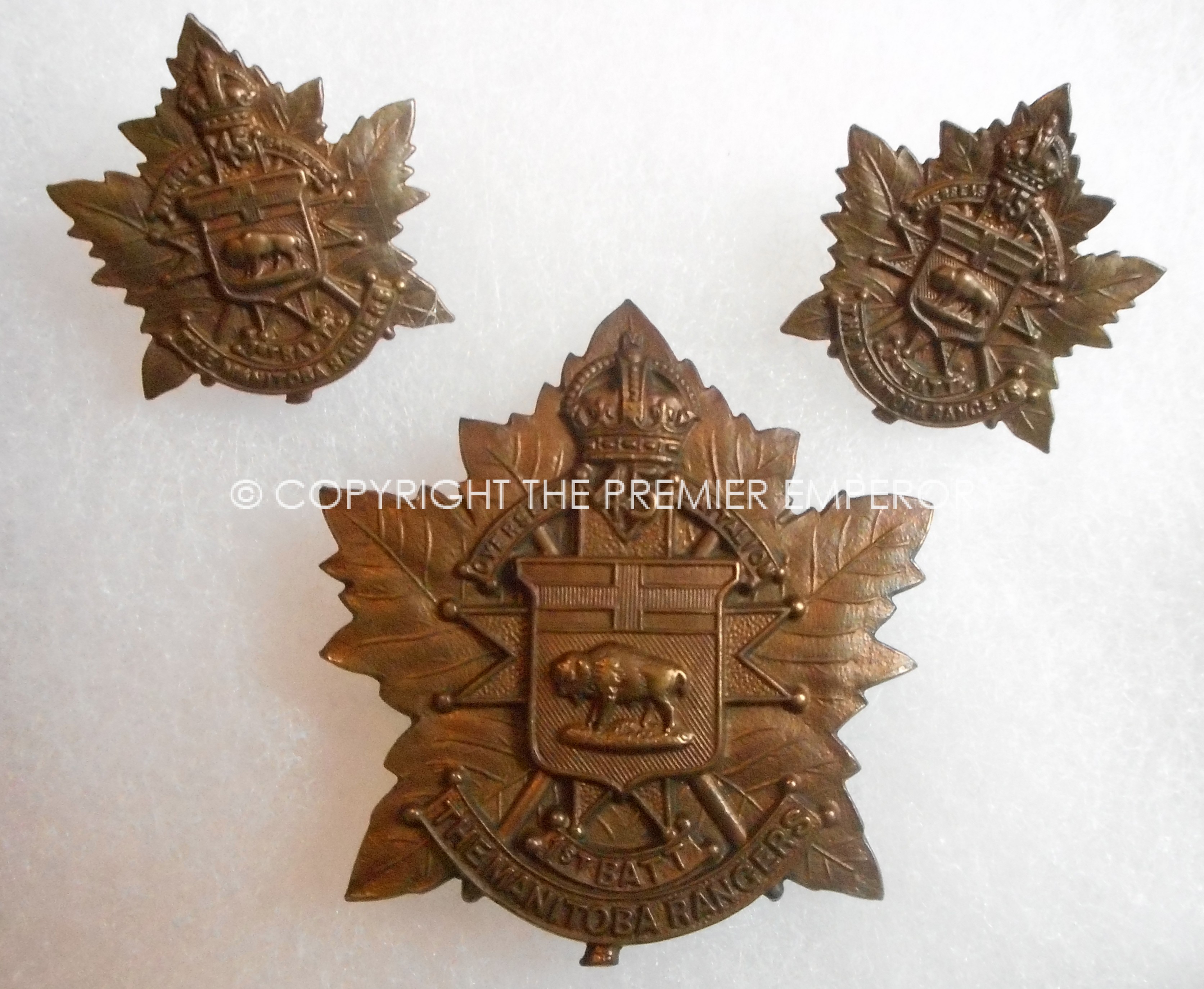 1st Batt. 45th Manitoba Rangers CEF Cap & Collars.