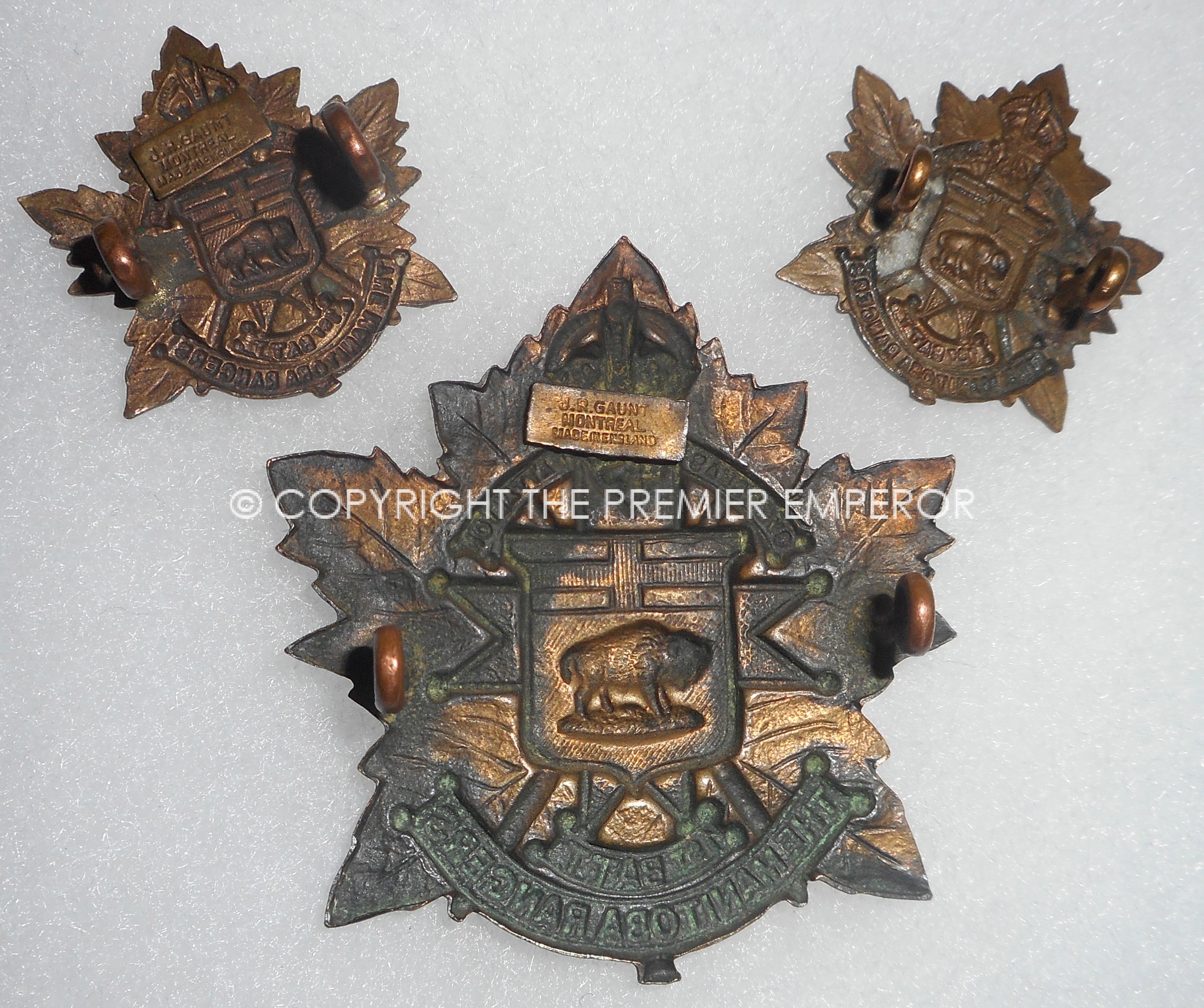 1st Batt. 45th Manitoba Rangers CEF Cap & Collars.