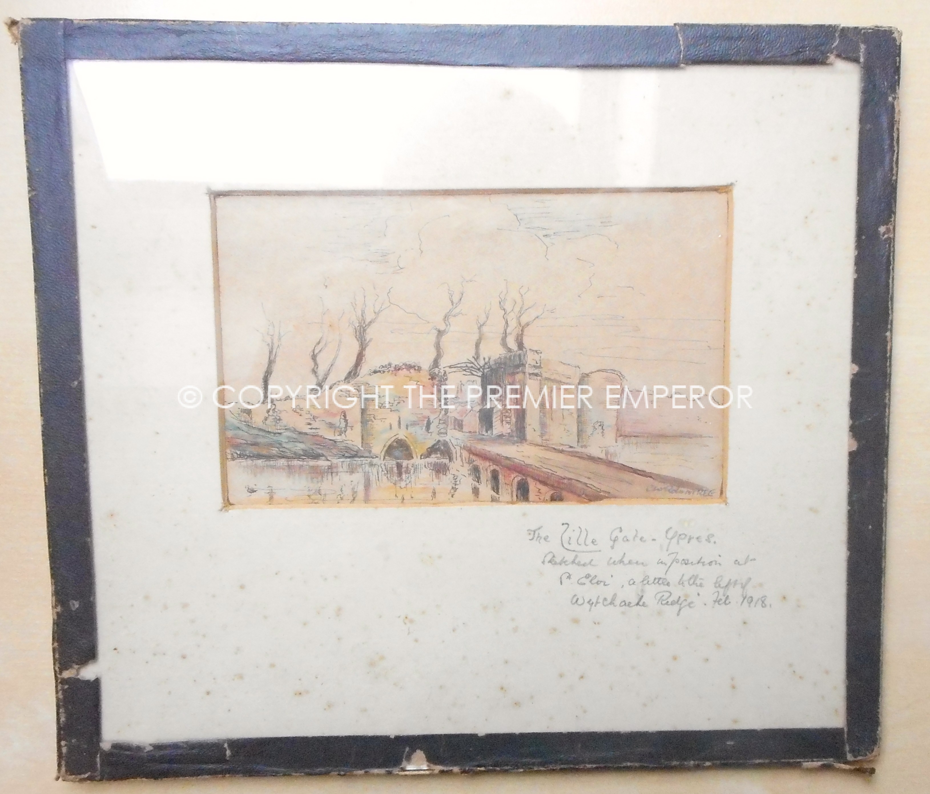 Lille Gate Ypres, Feb.1918(Watercolour/Pen & Ink.).