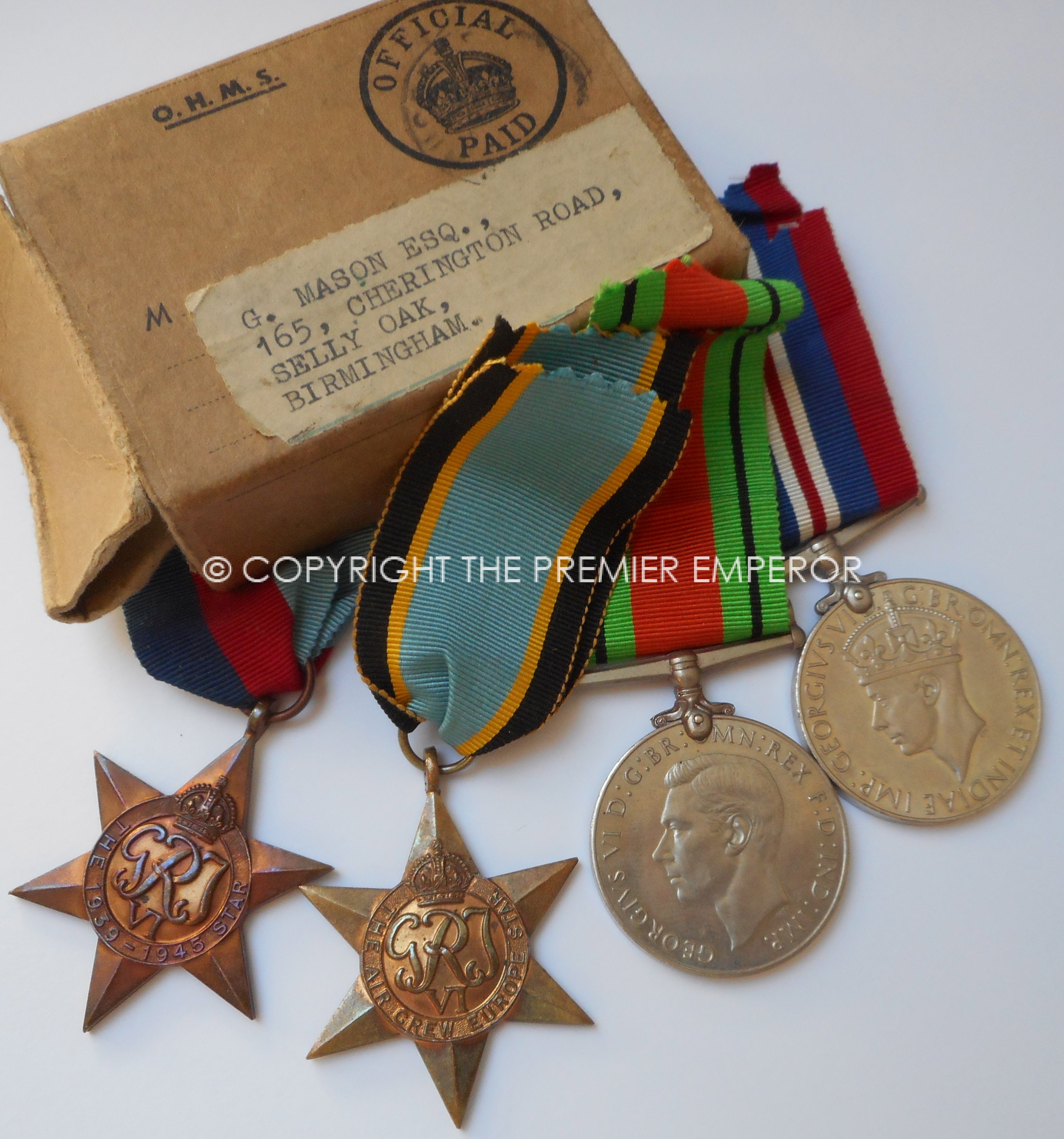 1939-45 Air Crew Europe group of four in box of issue.