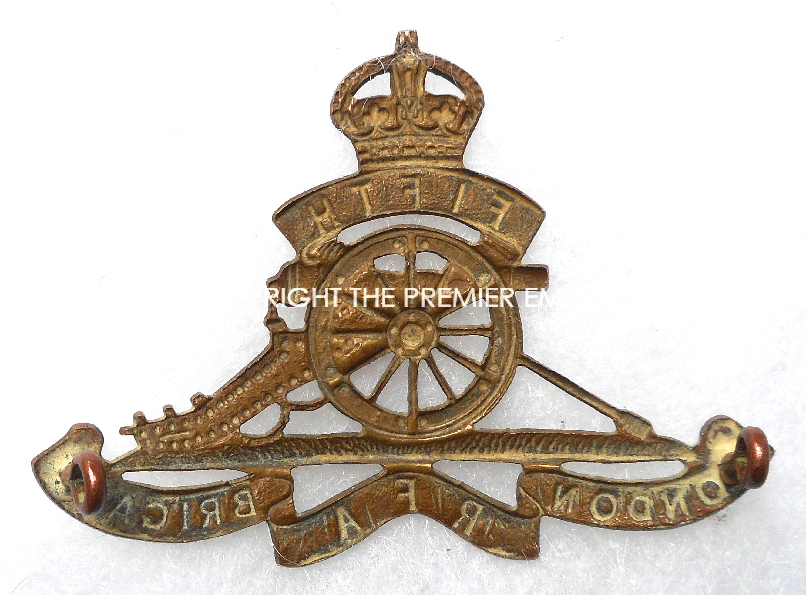 British 5th London Royal Field Artillery Brigade cap badge.