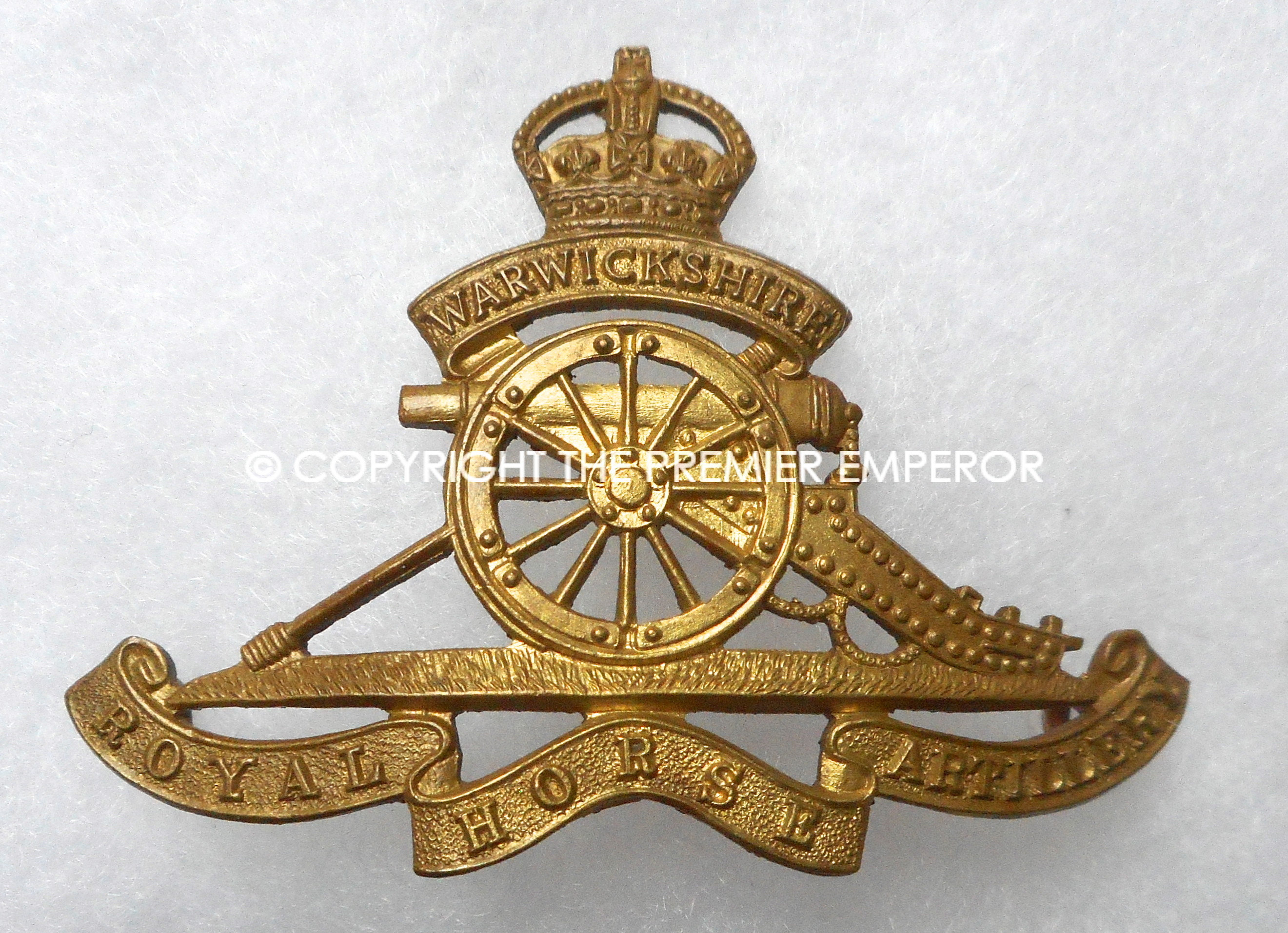 British Warwickshire Royal Horse Artillery cap badge.