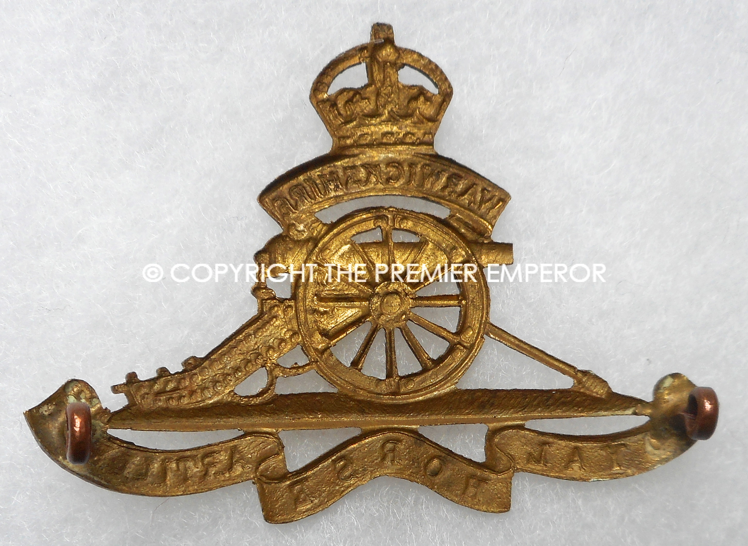 British Warwickshire Royal Horse Artillery cap badge.