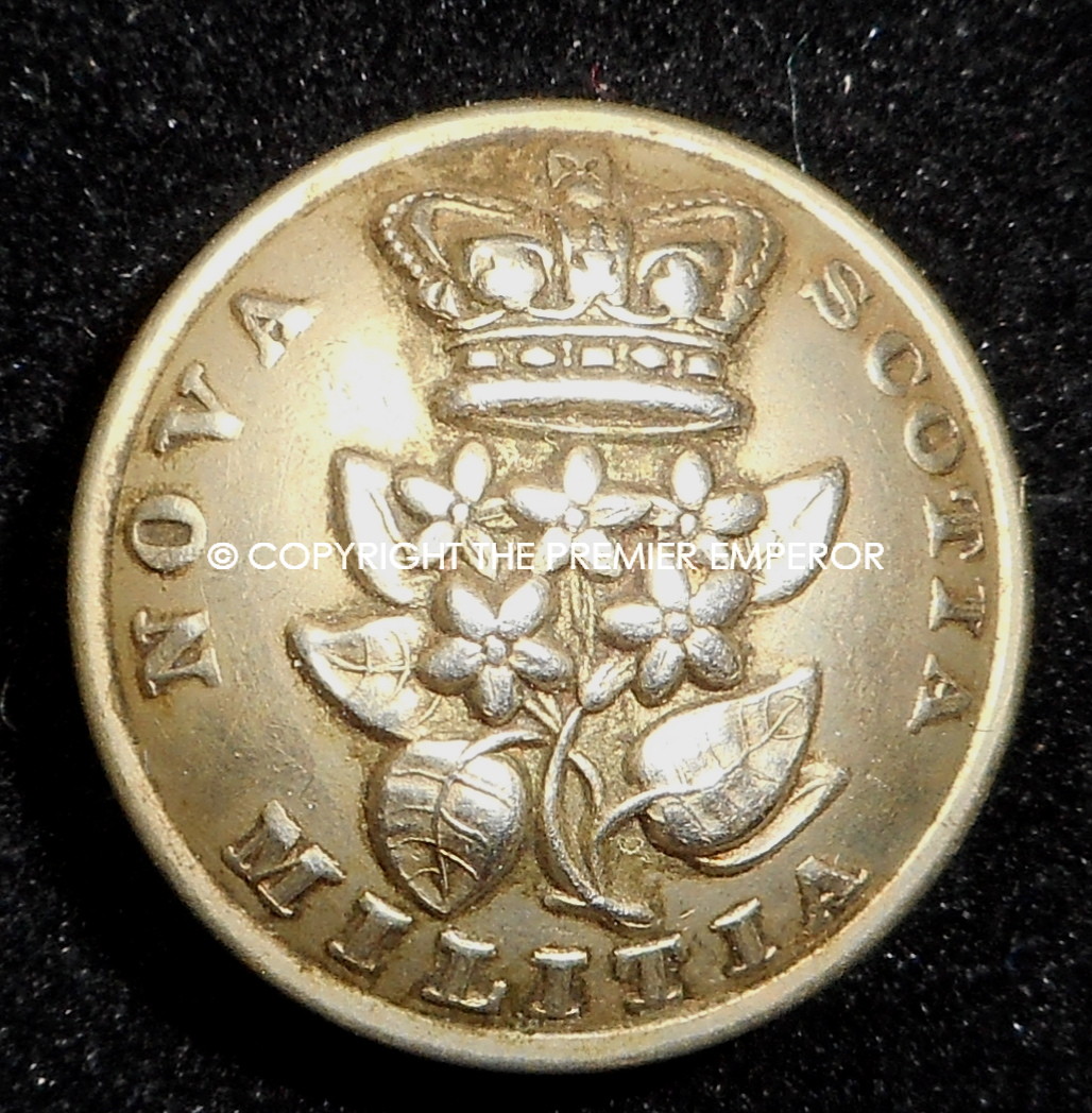 Canadian Militia. Nova Scotia Militia white metal button.