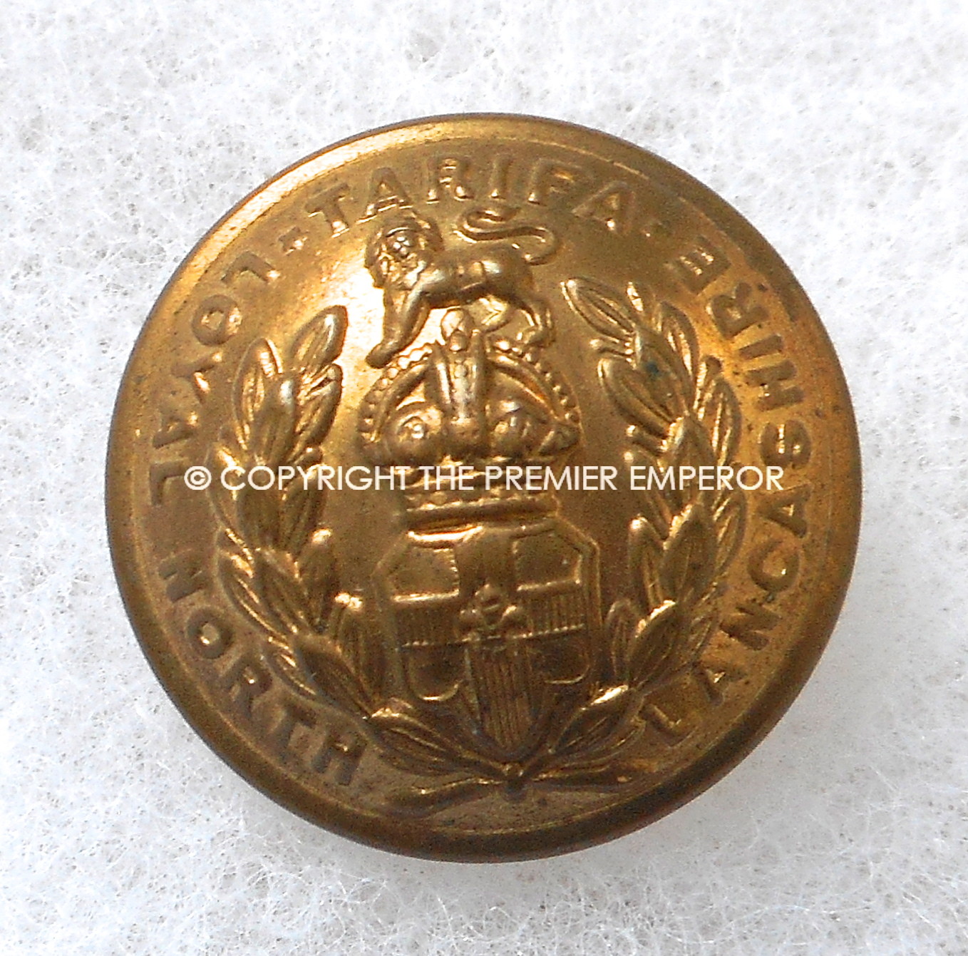 British The Loyal North Lancashire Regiment tunic button.Large Size(1" dia approx.)Circa.1914/1918