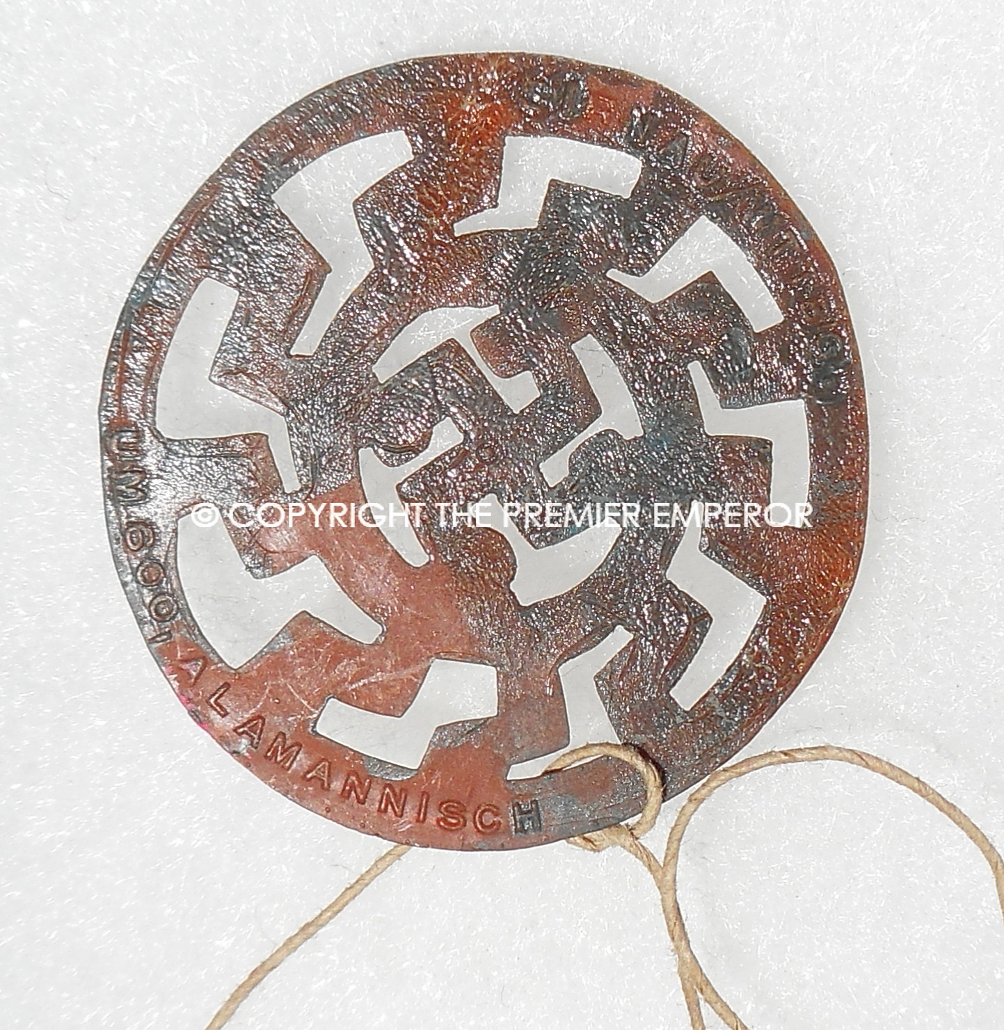 German Tinnie/Day badge. "Alamannisch" plastic WHW Runic insignia. Circa.1930's/1940's.