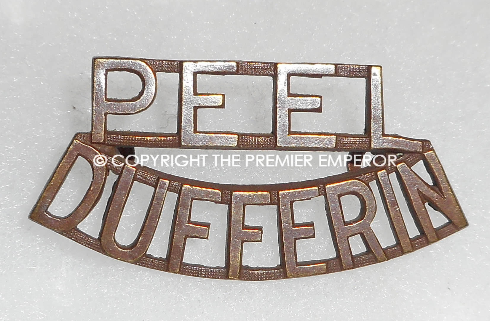 Canada. The Peel & Dufferin metal shoulder title.Circa.1925