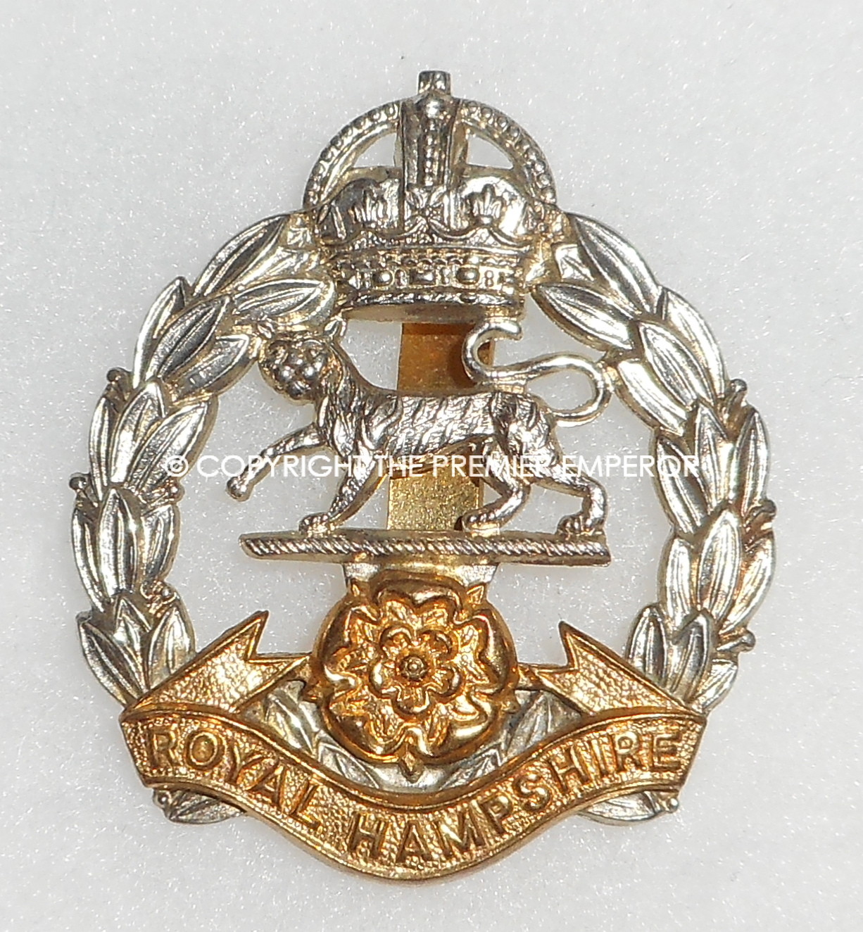 British. The Royal Hampshire Regiment cap badge.Circa.1949