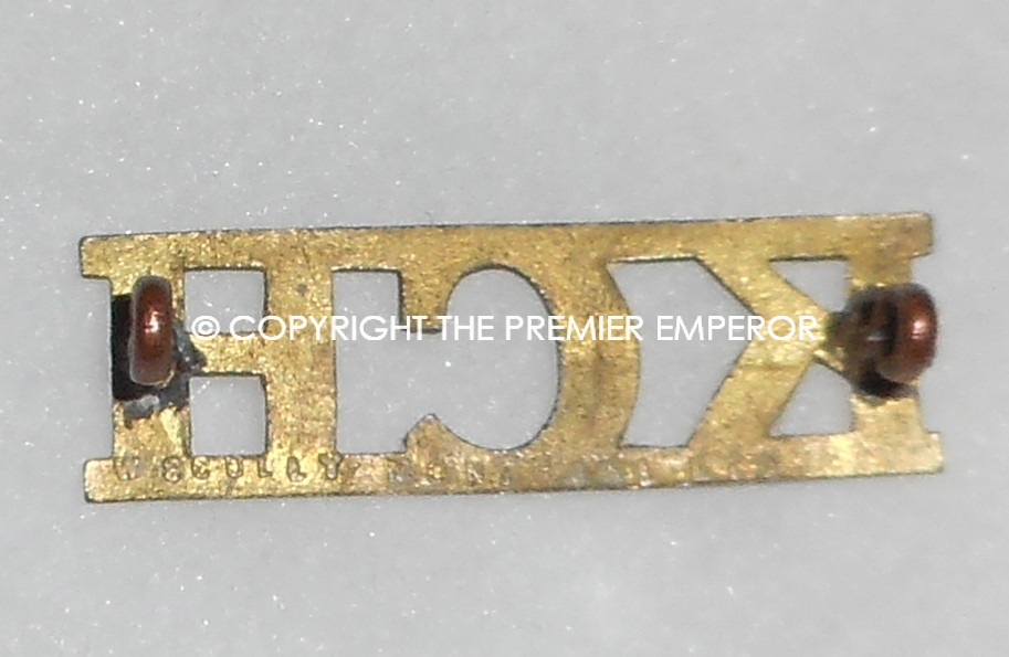 Canada. The King's Canadian Hussars brass shoulder title. Circa.1925-36