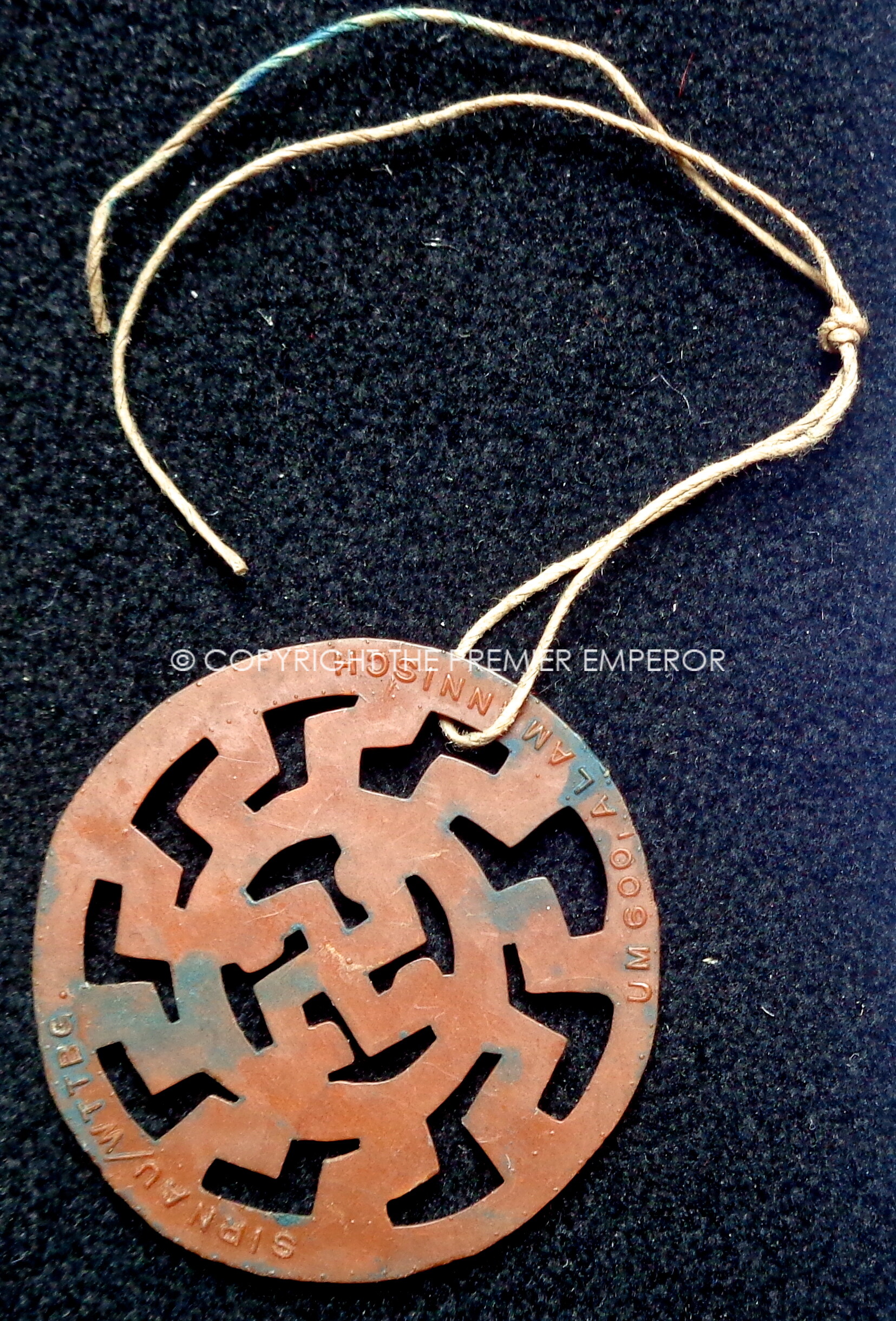 German Tinnie/Day badge. "Alamannisch" plastic WHW Runic insignia. Circa.1930's/1940's.