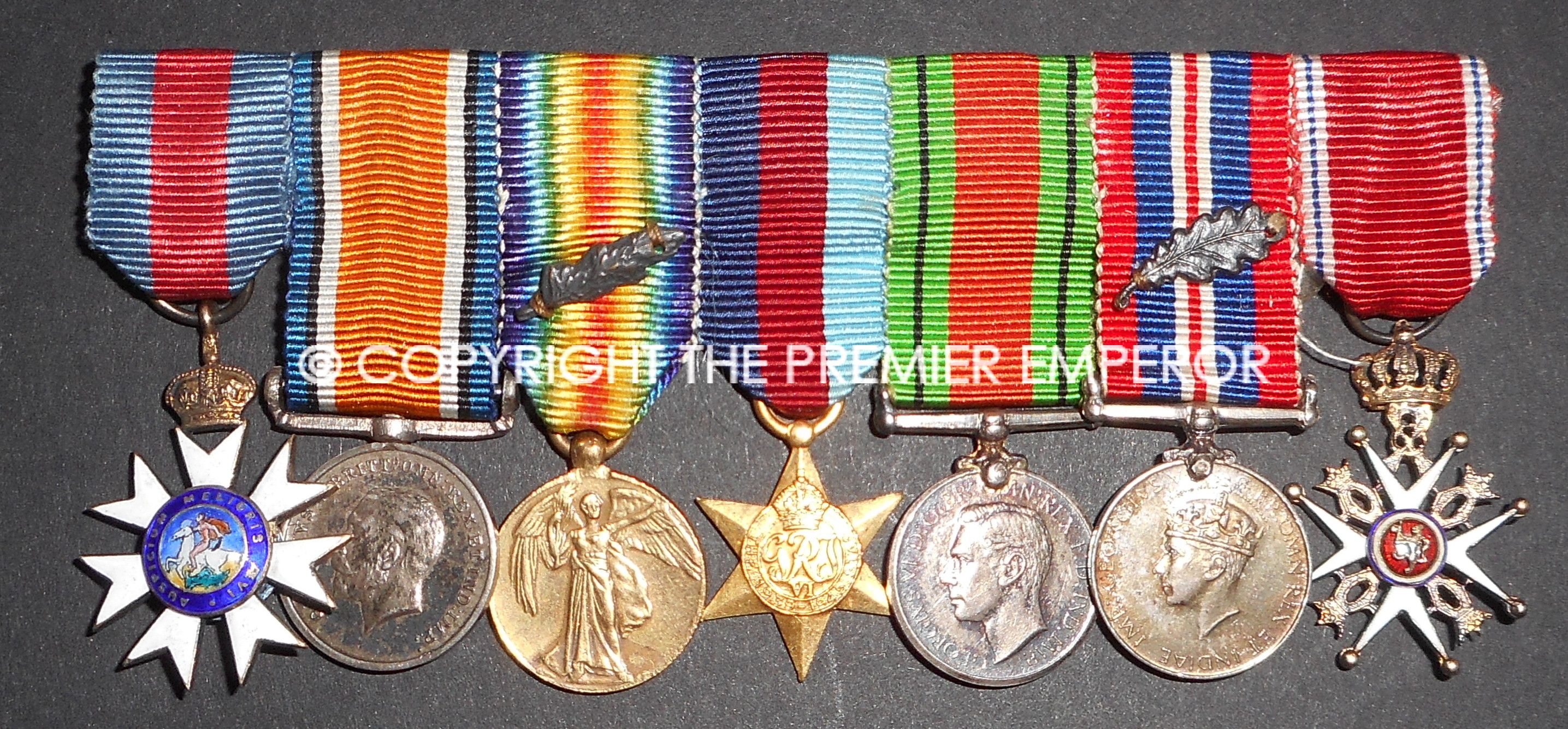 British. 100% Authentic Miniature group of medals belonging to Colonel Frank Foley MI6. with Rudolph Hess related items.