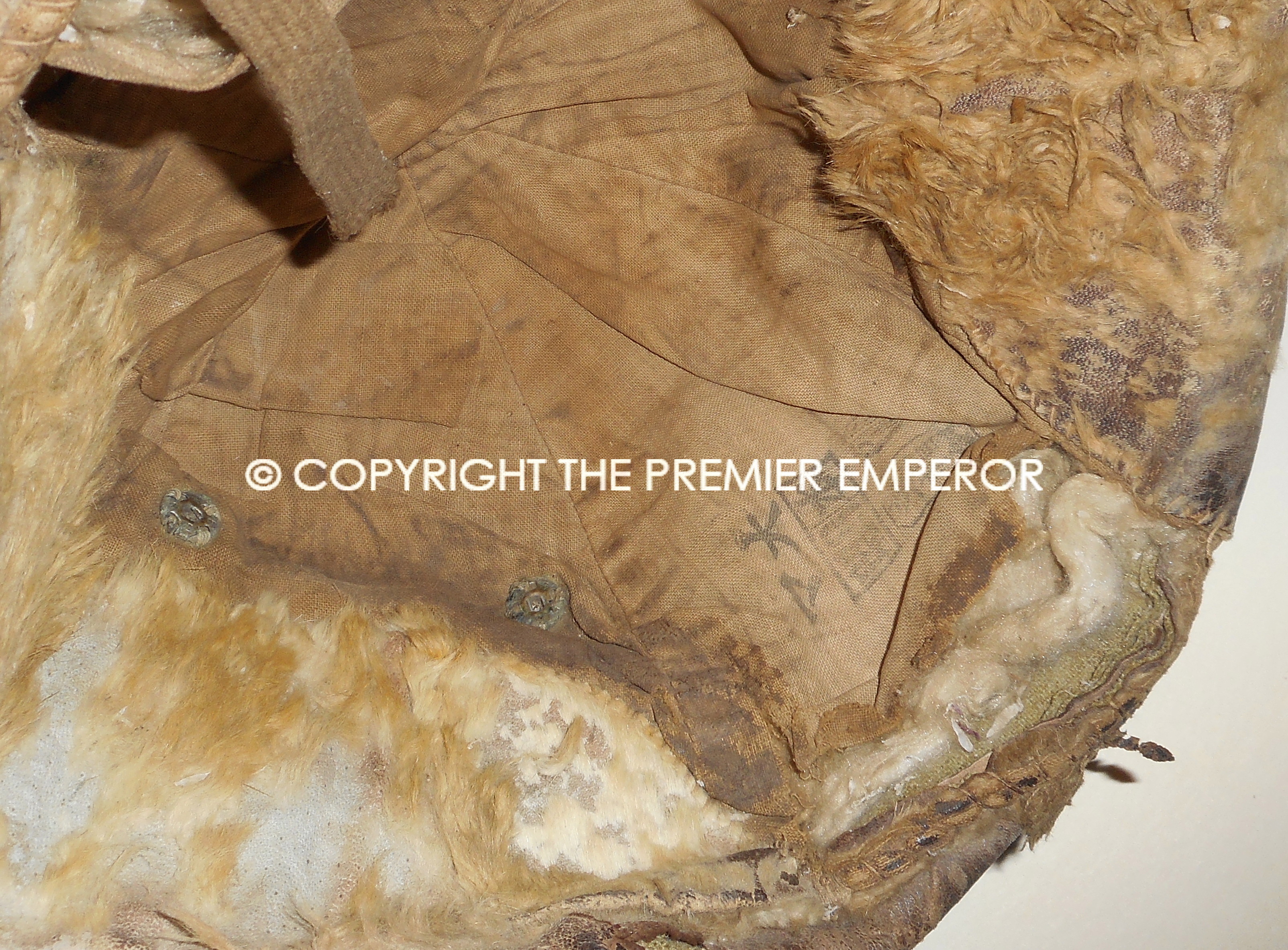 Japan. Japanese Winter Warfare Army Rabbit skin Fur hat. Circa.1930's Early 40's.