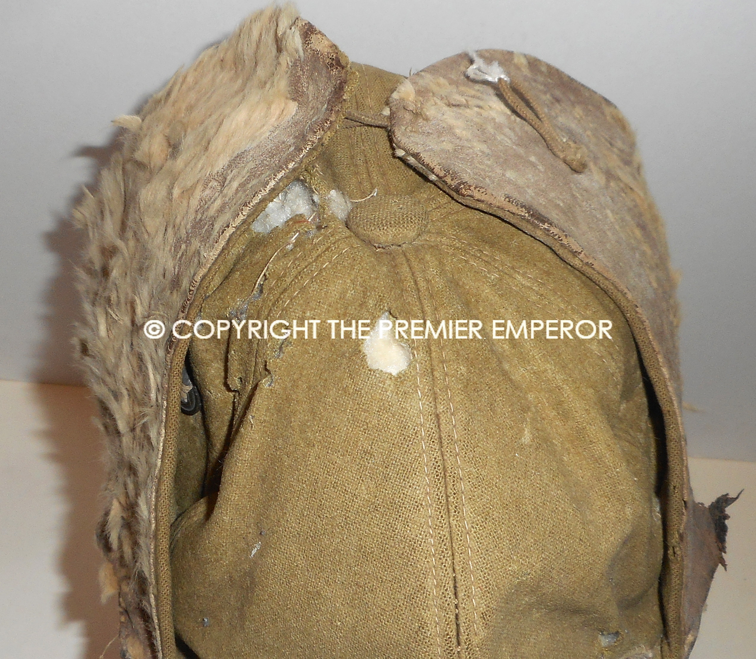 Japan. Japanese Winter Warfare Army Rabbit skin Fur hat. Circa.1930's Early 40's.
