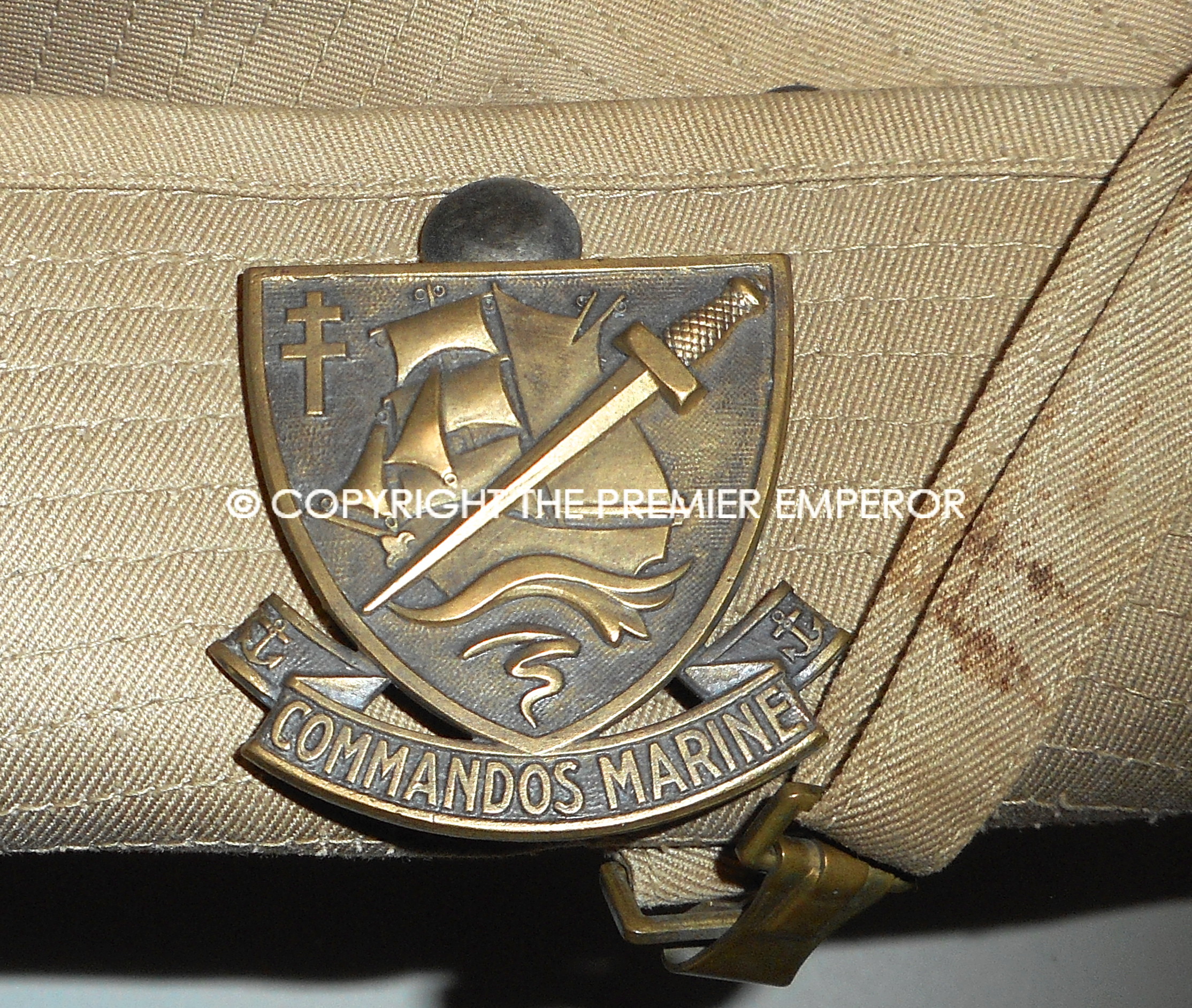 France.Indochine/Algeria period Chapeau de Brousse. Circa.1950/60's Commandos Marine.
