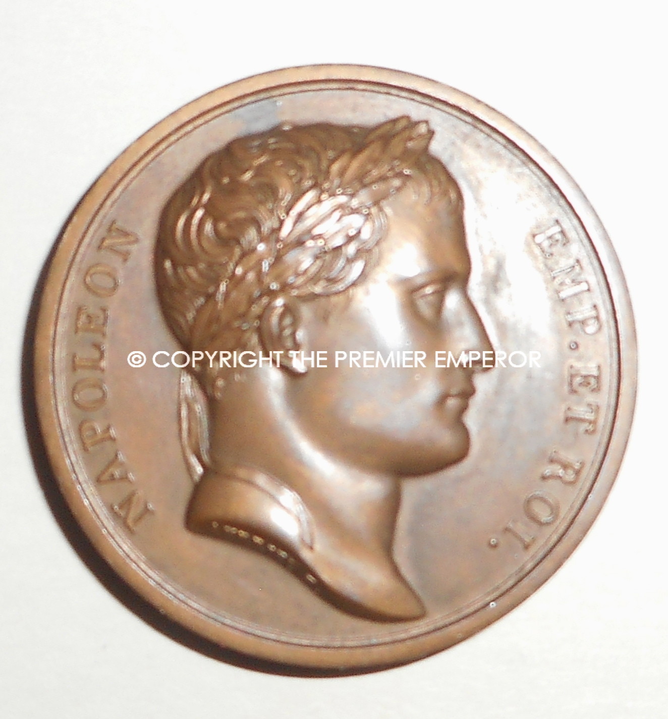French bronze medallion of Napoleon Emperor & King.1815