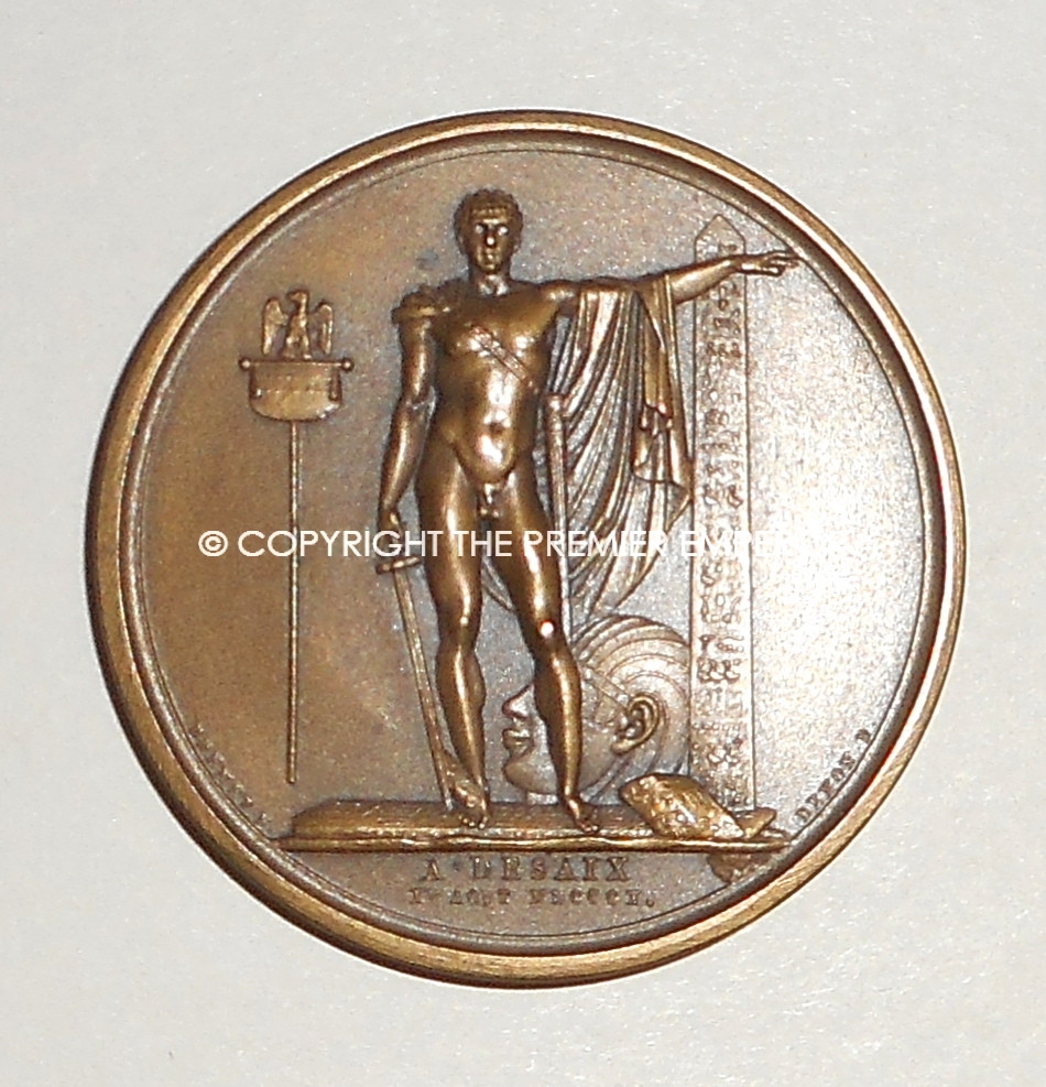 French bronze medallion of Napoleon Emperor & King for Egypt.