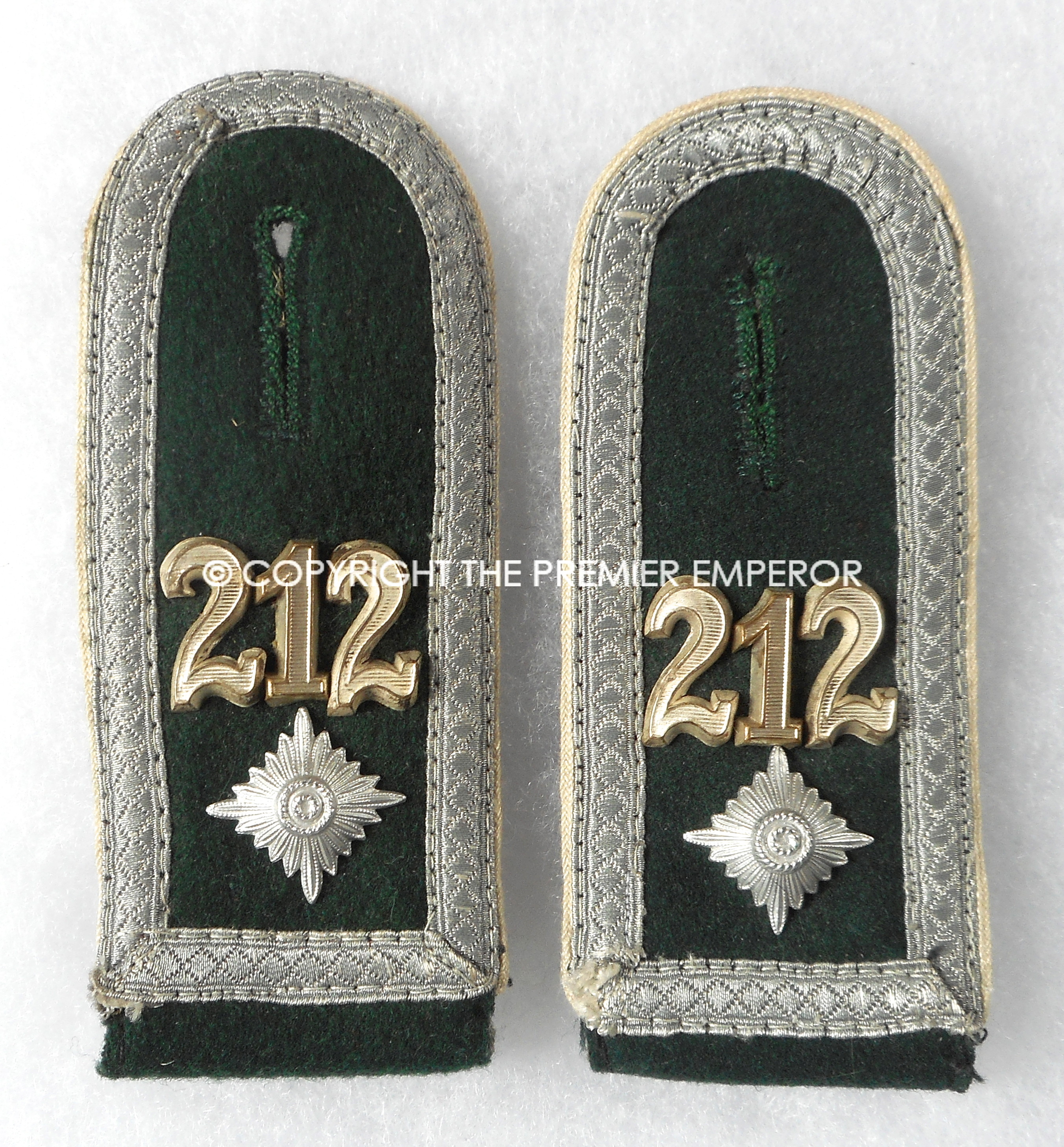 German Army Pair of 212th Infantry Feldwebel(Sergeants) epaulettes.Circa.1936/38