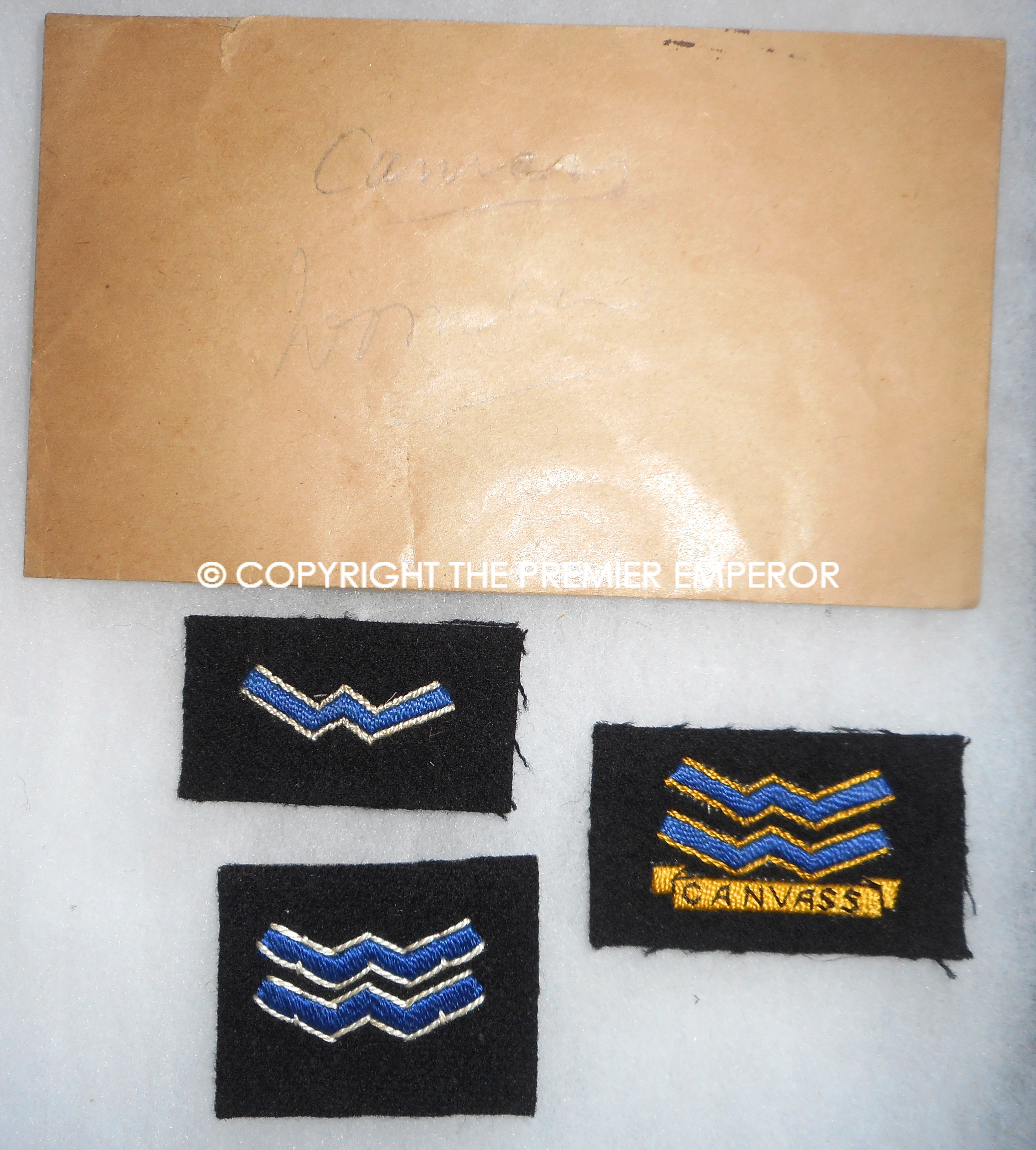 British Union of Fascist Ultra Rare 3 x "Canvasser's" rank insignia.Circa.1930's