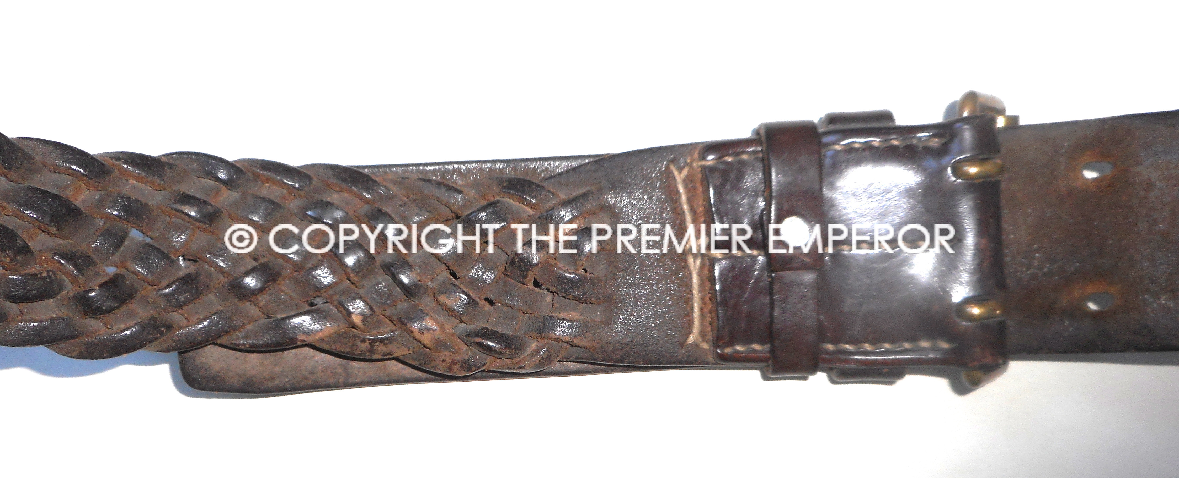 France. Great War Officer's Troupe Coloniale plaid belt. Circa.1914/1918