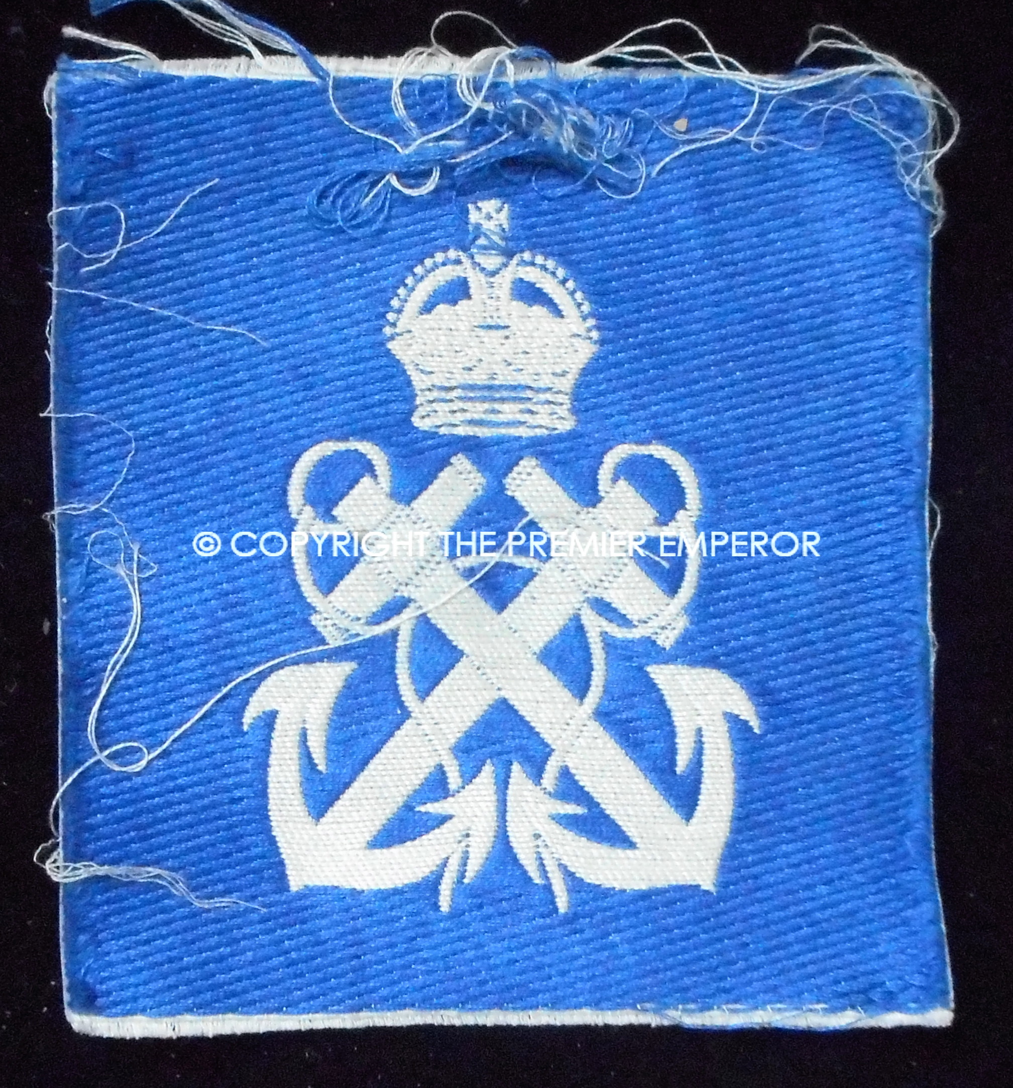 British Royal Navy rank/trade badge,"Petty Officer" for Summer whites uniform.Circa.1939/45 (Silk)