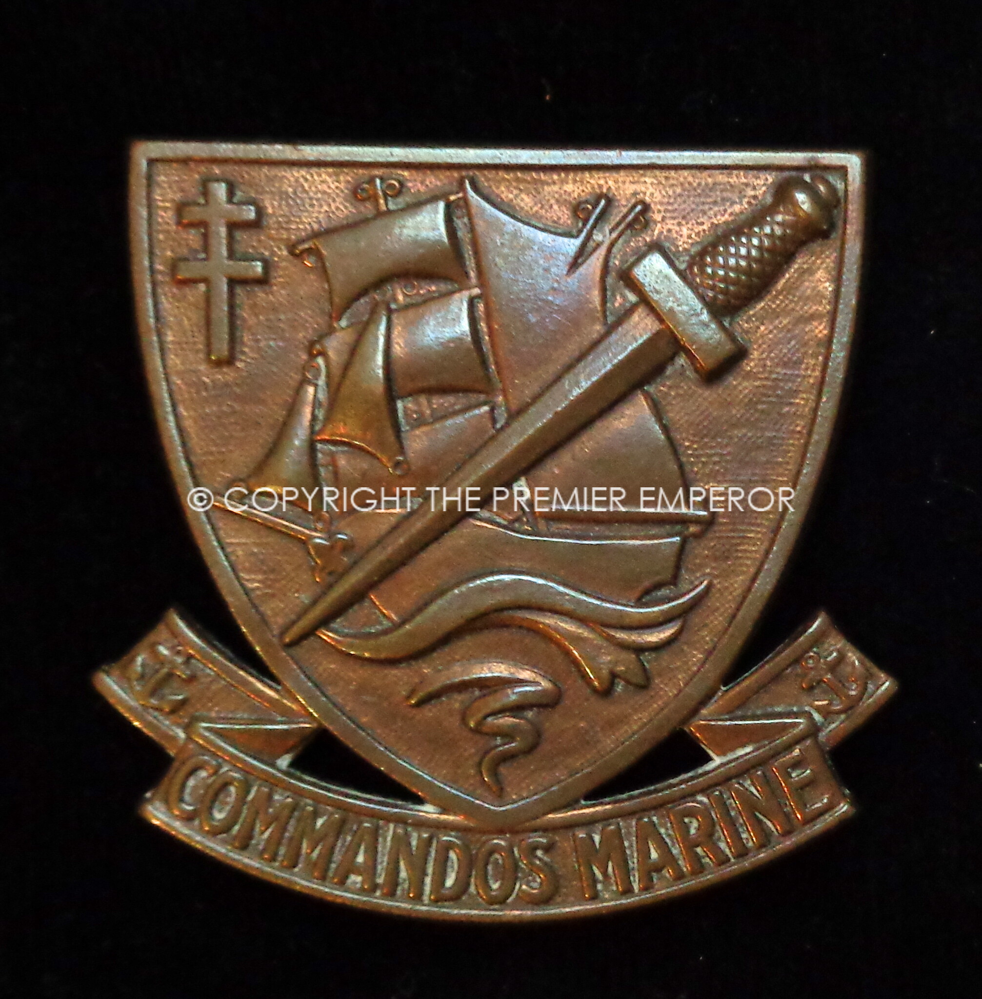 Insigne Original Commando Marine DE-MONTFORT Indochine Années 50 - Variante Avec Trait D'union - France