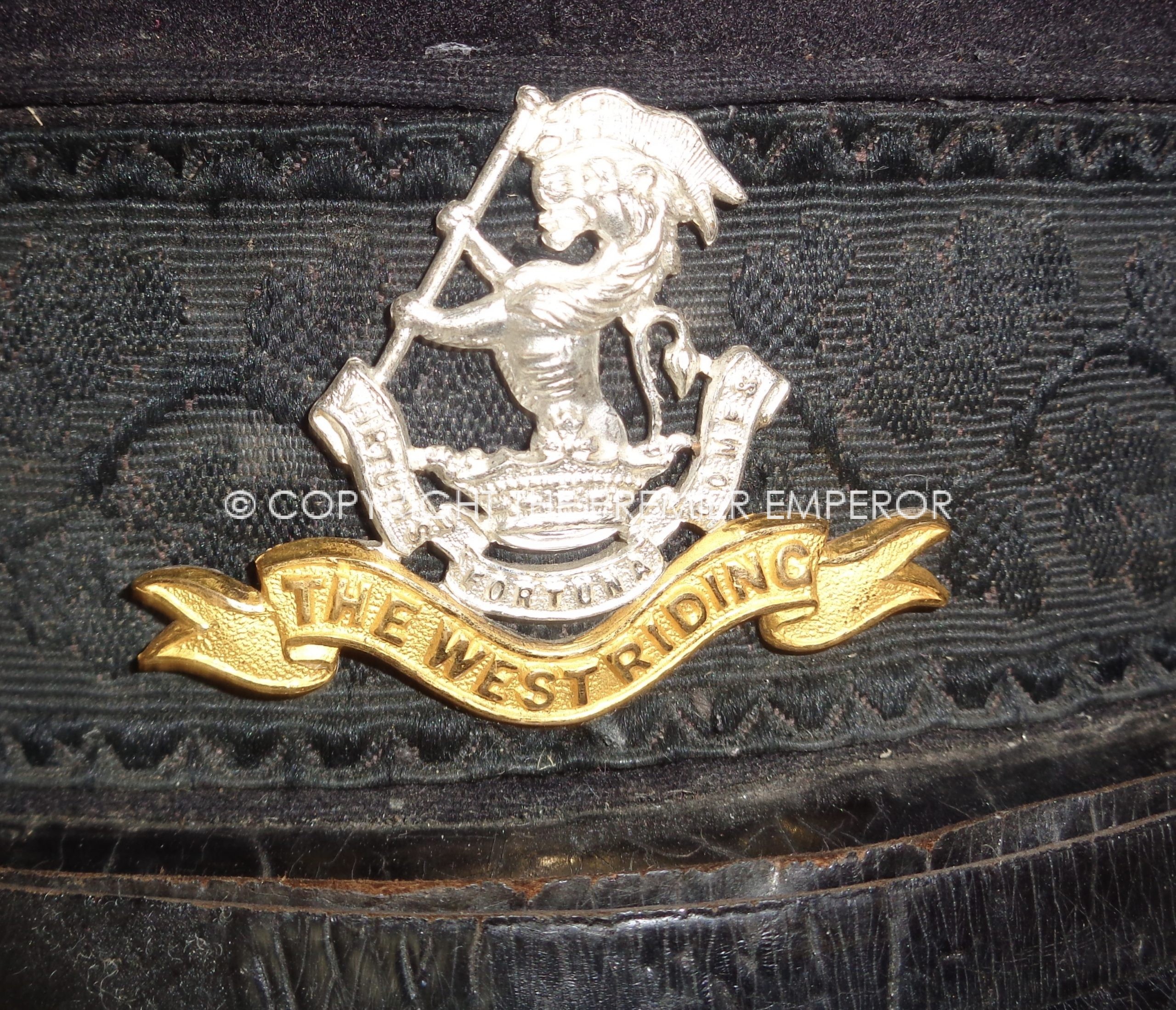 British:- West Riding (Duke of Wellingtons Regt.) Officer’s peaked cap ...